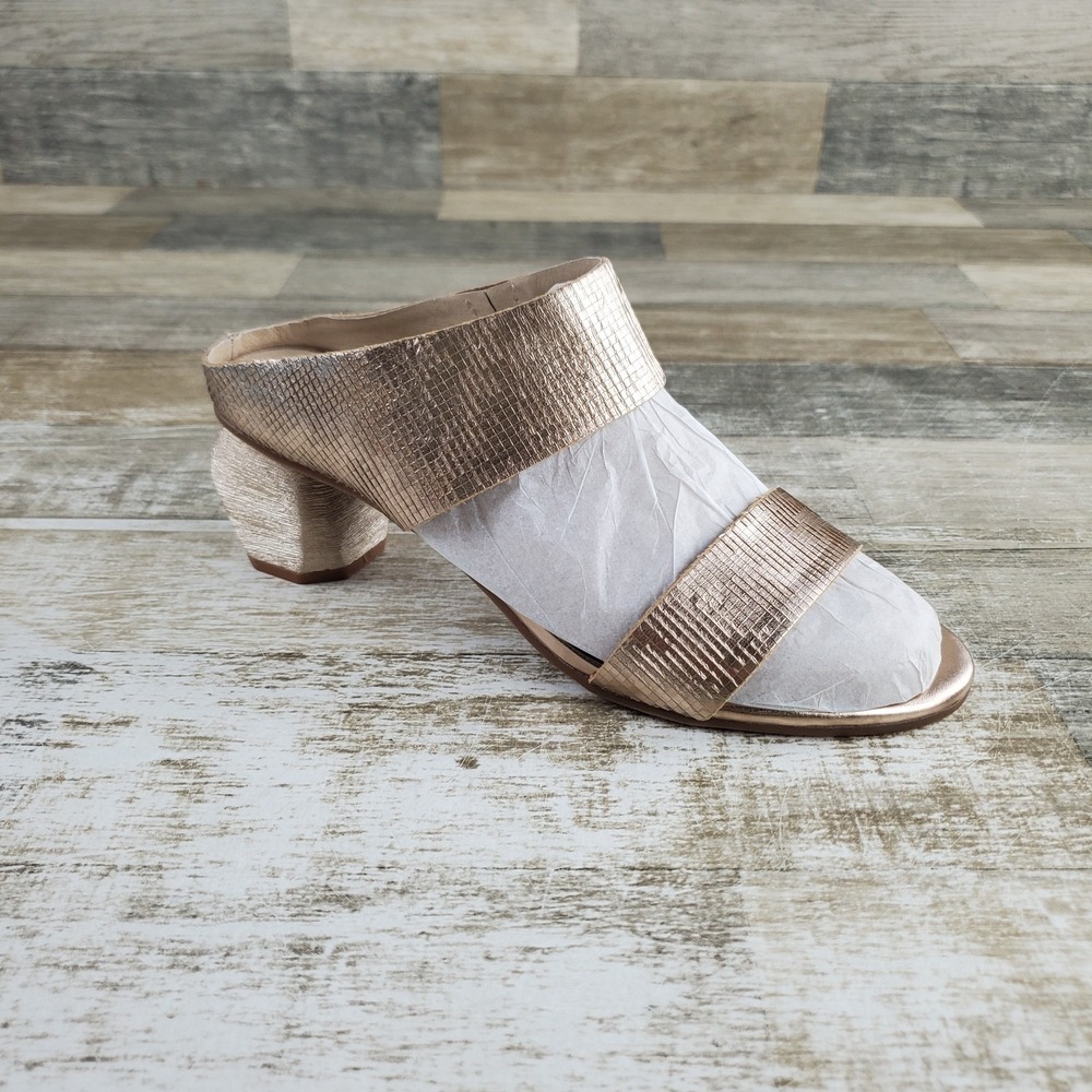 Antelope C14 Amelia Womens Sandal Sz 10 - 10.5 Gold Leather Geometric Heel